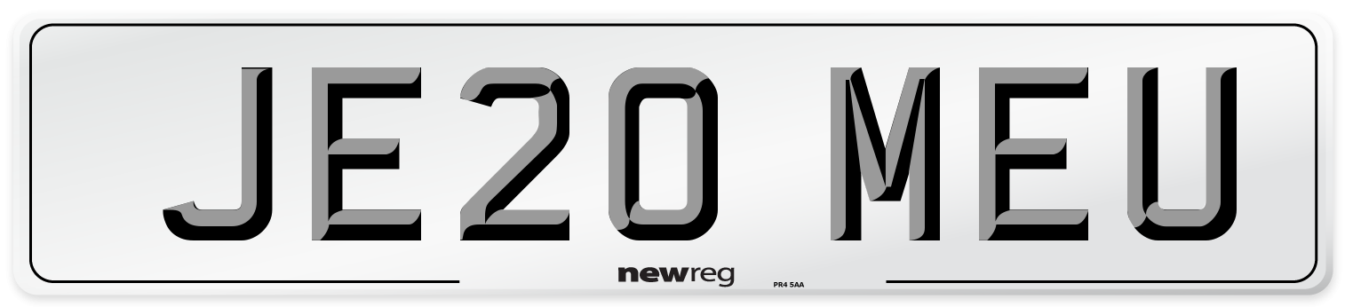 JE20 MEU Number Plate from New Reg